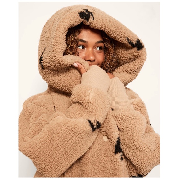 NEW Jill Martin Lightning Bolt Classic Sherpa Lounger Teddy Jacket - Picture 5 of 16